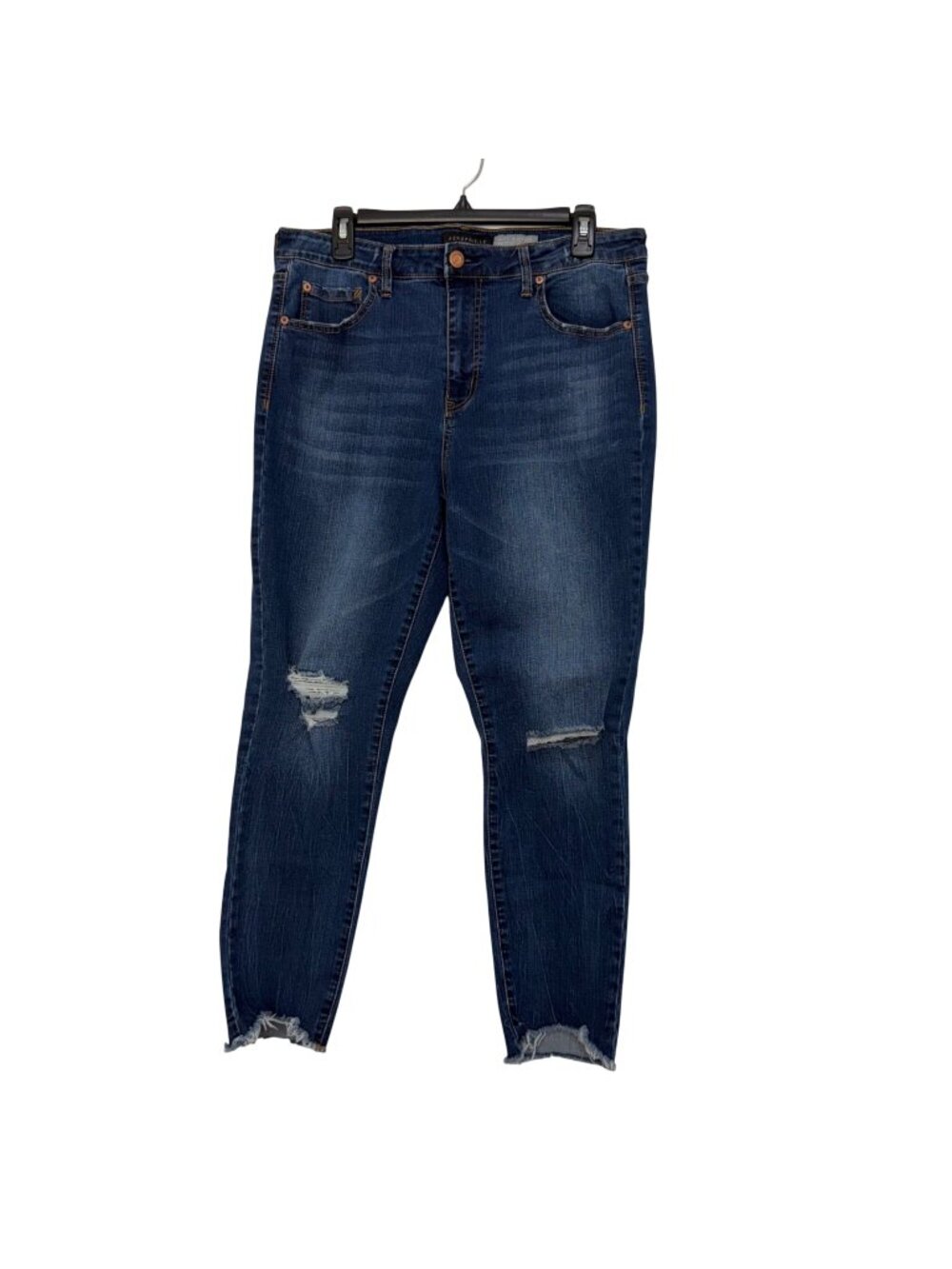 Aeropostale High Waisted Cropped Jegging Distressed Womens Size 14R Dark Wash